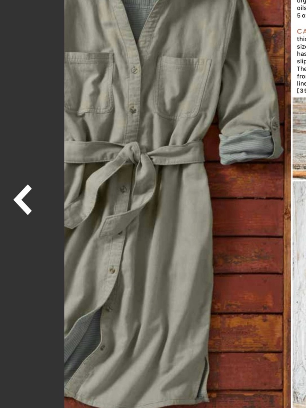 Button-Front Knee-length Juniper Camp Shirt Dress in Moss with Waist Tie